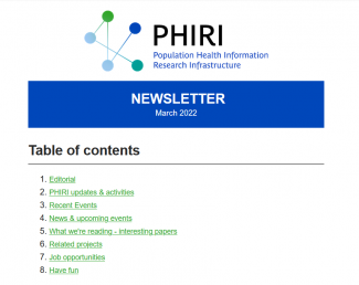 PHIRI newsletter screenshot